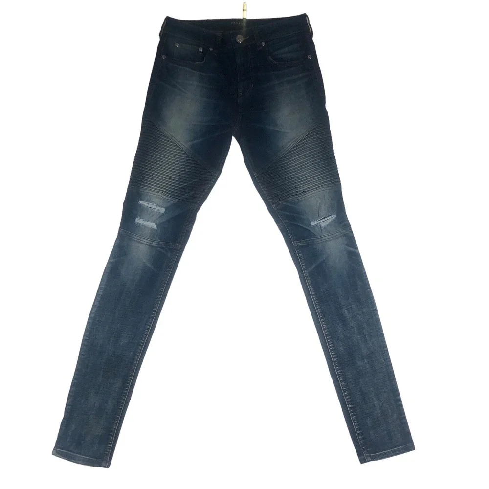 PacSun Jeans Mens Size 30/32 Eco Comfort Stretch Distressed Stacked Skinny New - Picture 2 of 13